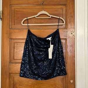 Piper Lime navy sequin mini skirt